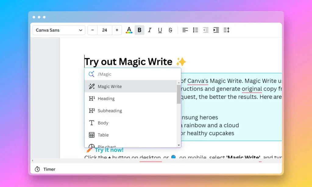 canva magic write
