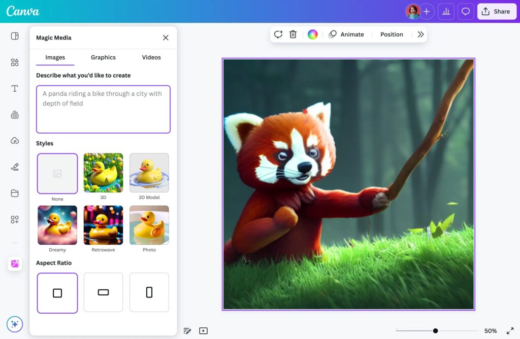 canva text to image