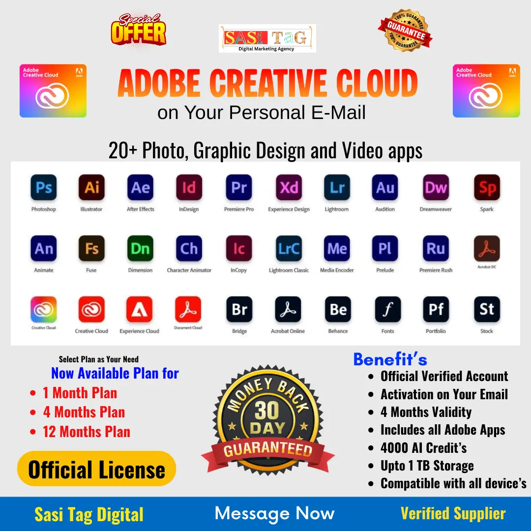 Verified Adobe Creative Cloud Pro Plan